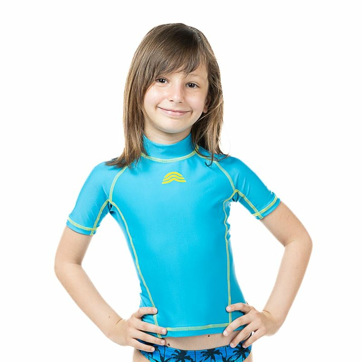 Child Short Sleeve T-Shirt Aquarapid UV Turquoise