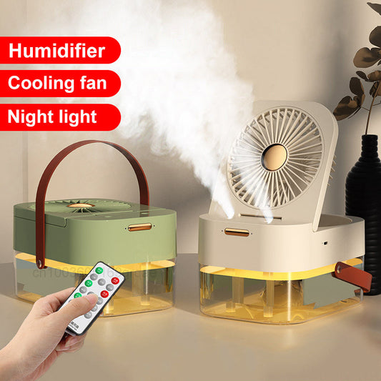 Portable Cooling and Humidifying Fan with Night Light