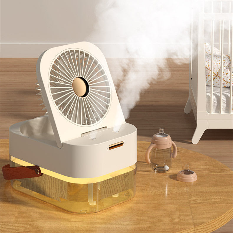 Portable Cooling and Humidifying Fan with Night Light